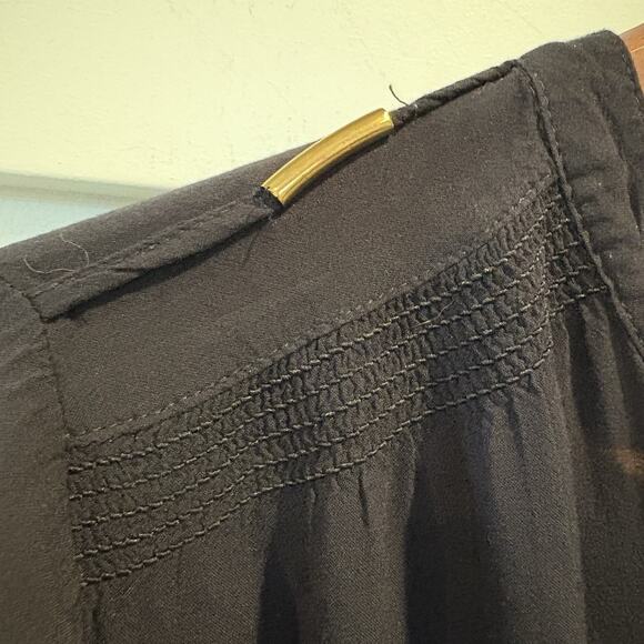 Atmosphere Top Small Black Roll Tab Sleeve Classic Casual Capsule Staple - Picture 8 of 12